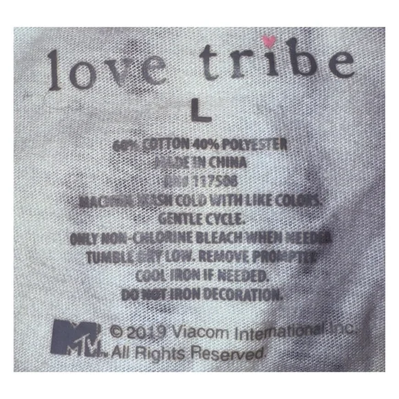 Love Tribe - MTV Licensed Cropped T Shirt - Size Large - Picture 6 of 7